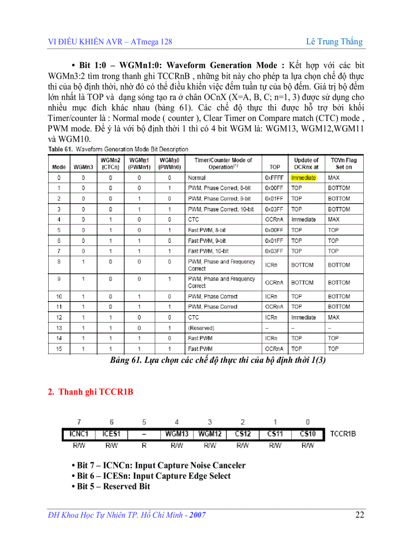 image for page VI ĐIỀU KHIỂN AVR ATmega 128 Lê Trung Thắng