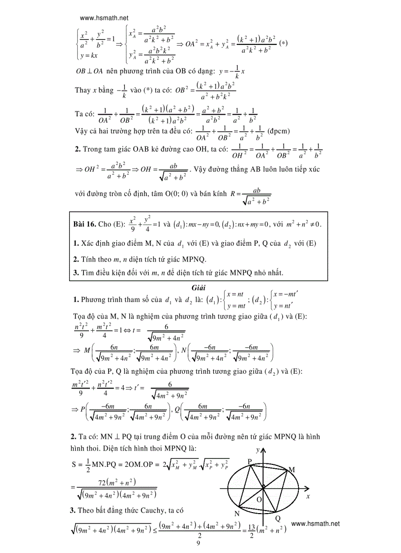 image for page Chuyên đề elip luyện thi đại học Đầy đủ lí thuyết và các dạng bài tập từ dễ đến khó