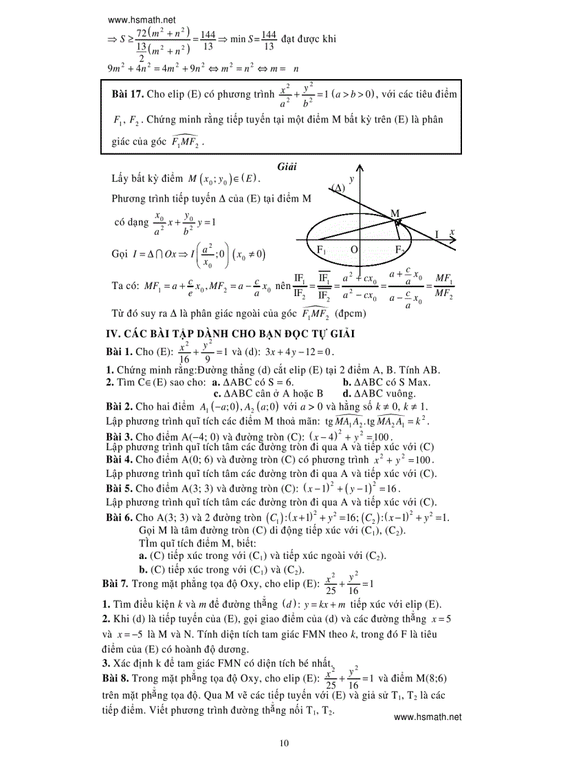 image for page Chuyên đề elip luyện thi đại học Đầy đủ lí thuyết và các dạng bài tập từ dễ đến khó