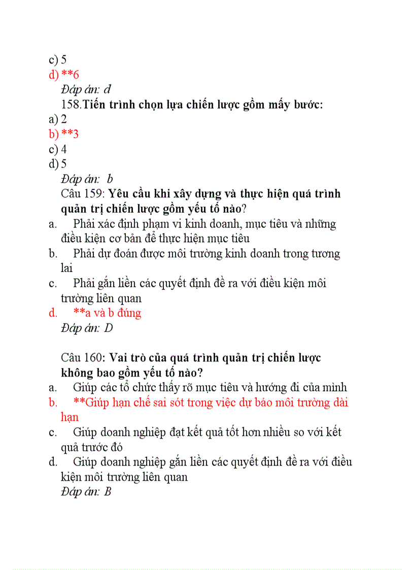 image for page Trắc nghiệm đáp án môn quản trị chiến lược 3