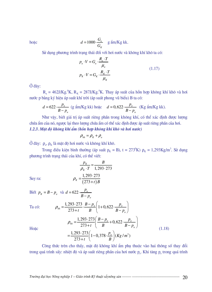 image for page Giáo trình Kỹ thuật sấy nông dản GS TS Phạm Xuân Vượng