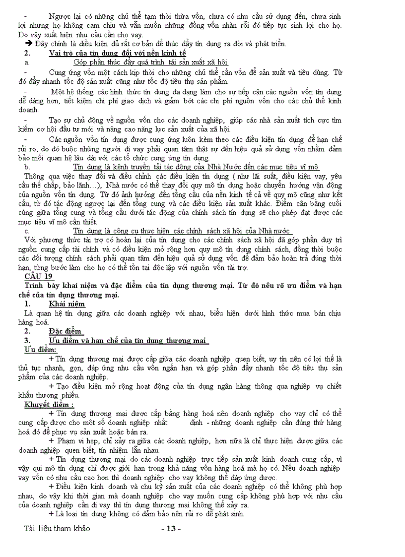 image for page Đề cương ôn thi ngành tài chính tiền tệ ngân hàng gồm 90 câu hỏi và trả lời