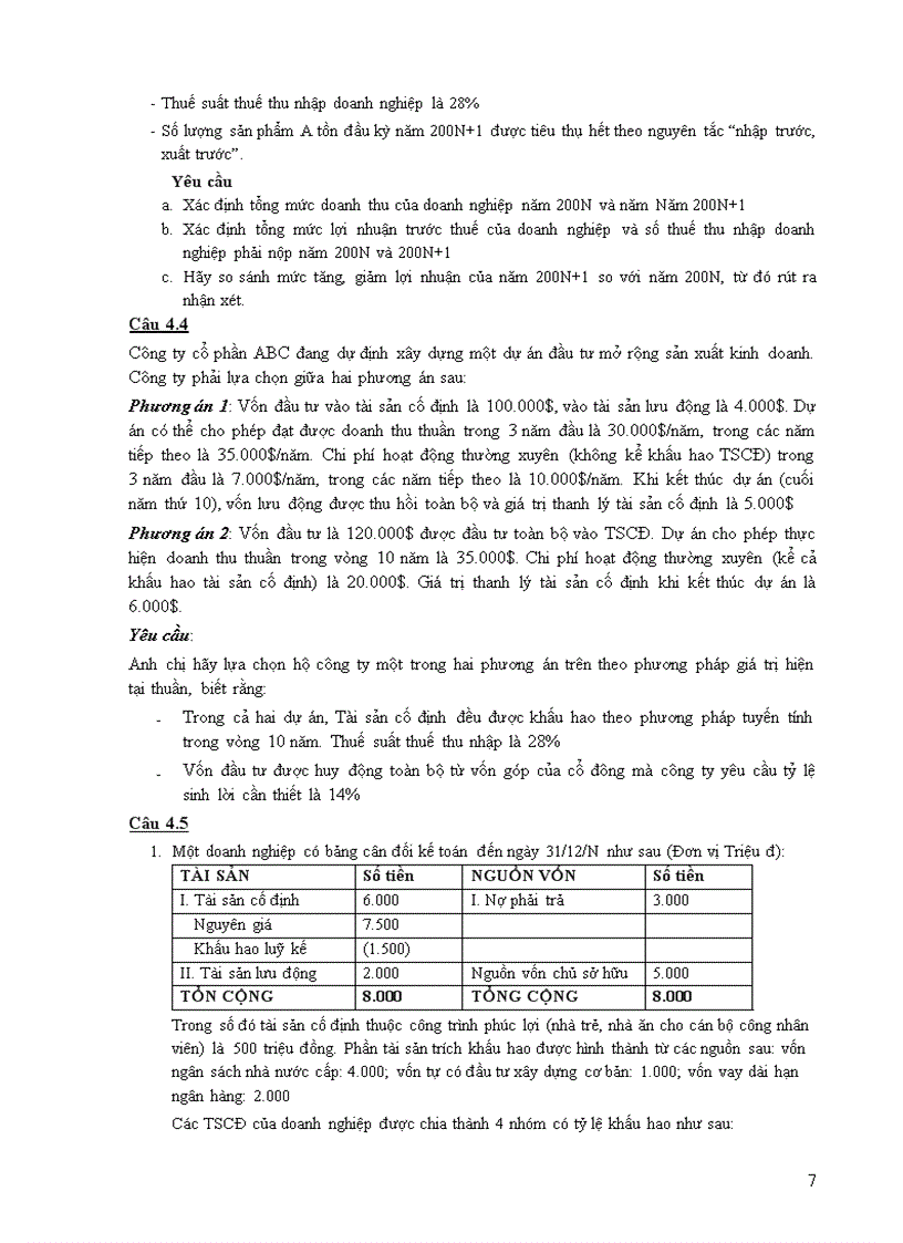 image for page Ngân hàng câu hỏi quản trị tài chính