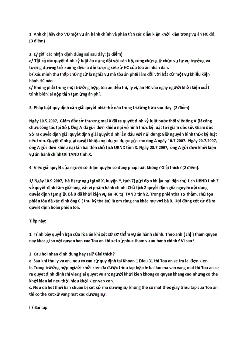 image for page Đề thi tố tụng hành chính