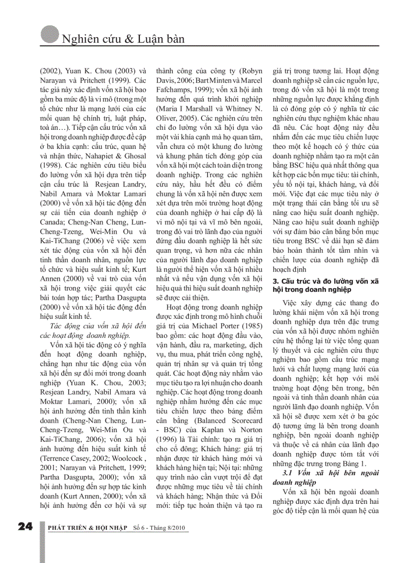image for page Xây dựng khung phân tích vốn xã hội trong doanh nghiệp cho điều kiện Việt Nam tổng quan lý thuyết và các nghiên cứu thực nghiệm
