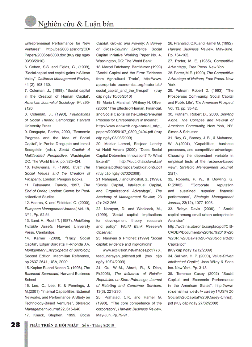 image for page Xây dựng khung phân tích vốn xã hội trong doanh nghiệp cho điều kiện Việt Nam tổng quan lý thuyết và các nghiên cứu thực nghiệm