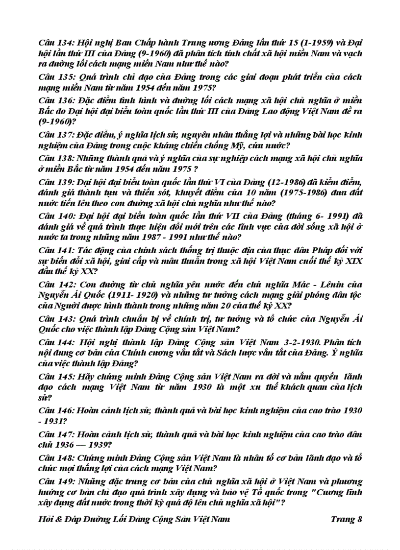 image for page 196 Câu Hỏi đáp Đường Lối Đảng Cộng Sản Việt Nam