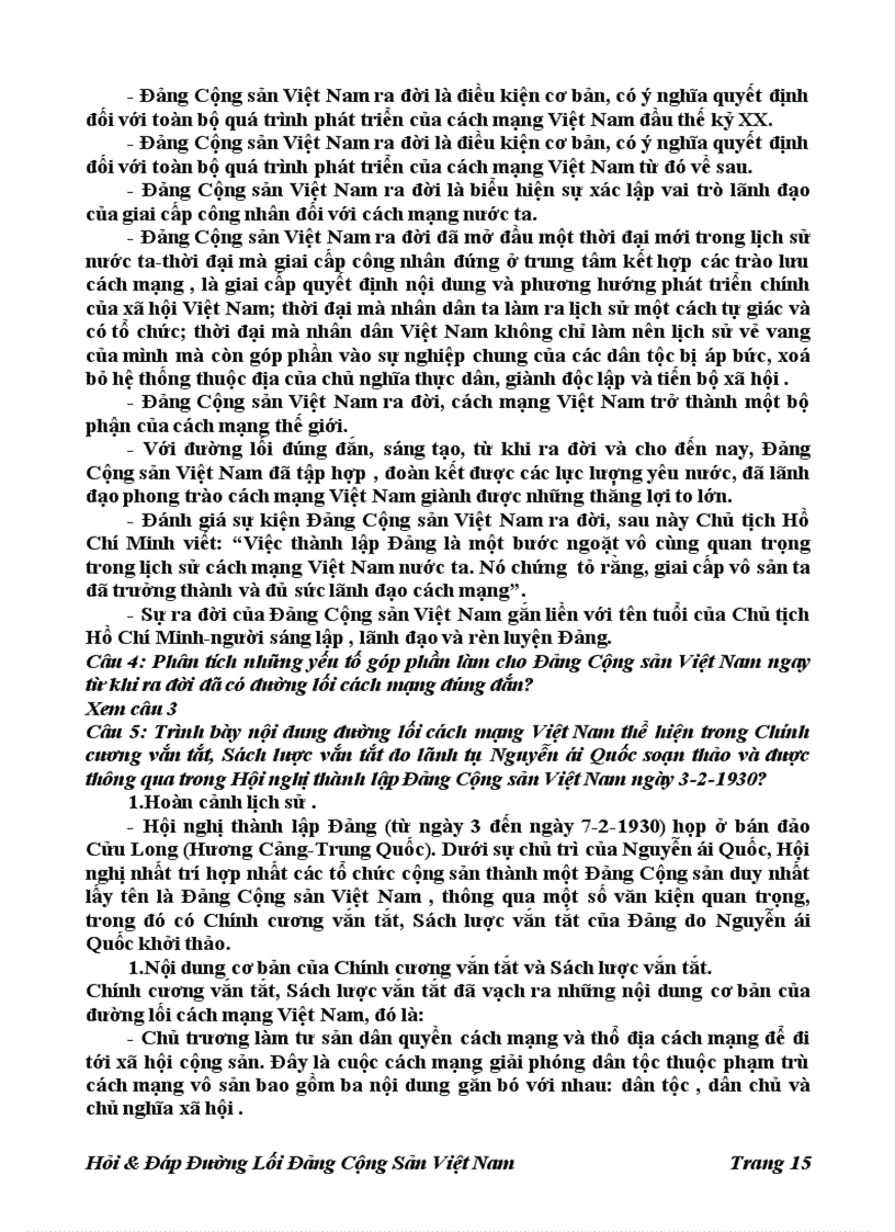 image for page 196 Câu Hỏi đáp Đường Lối Đảng Cộng Sản Việt Nam