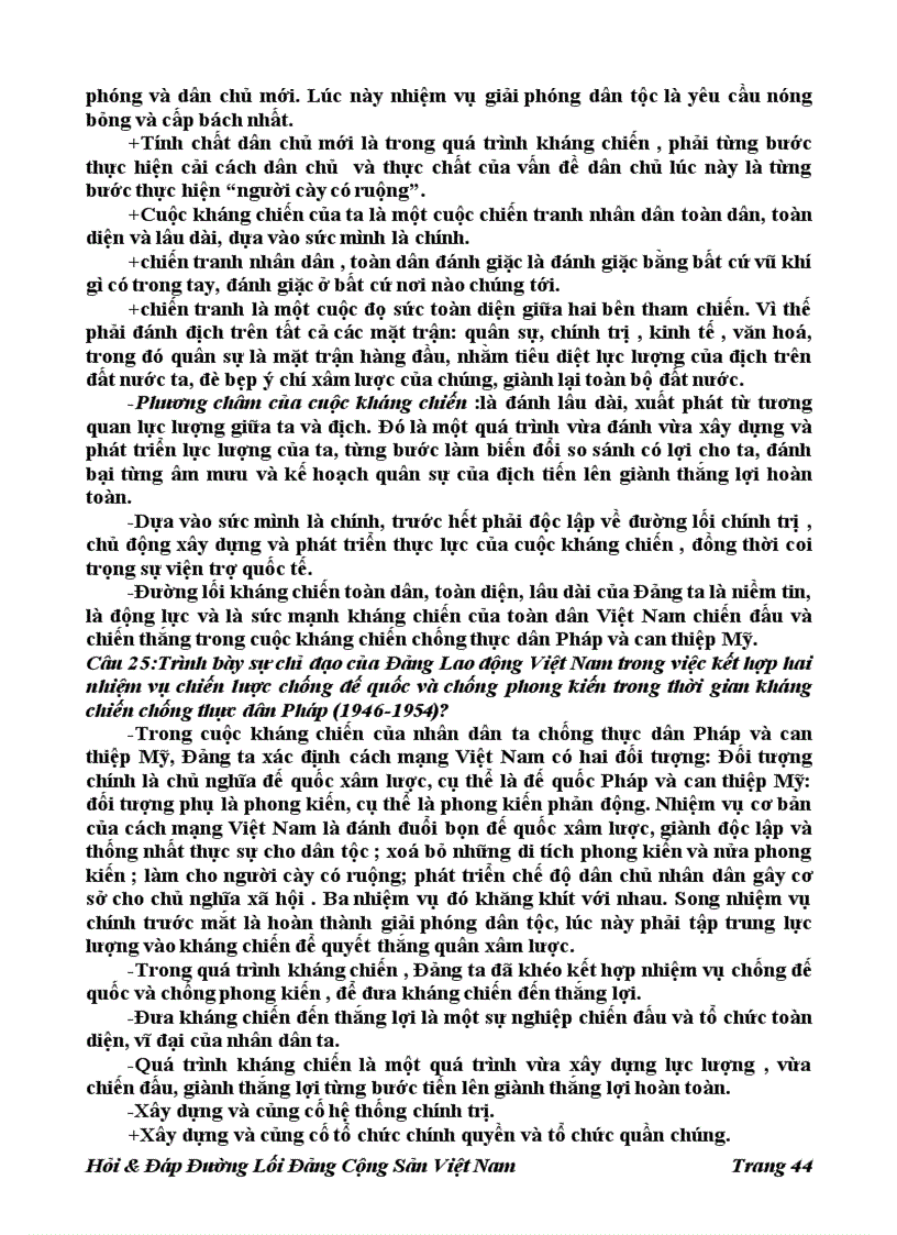 image for page 196 Câu Hỏi đáp Đường Lối Đảng Cộng Sản Việt Nam