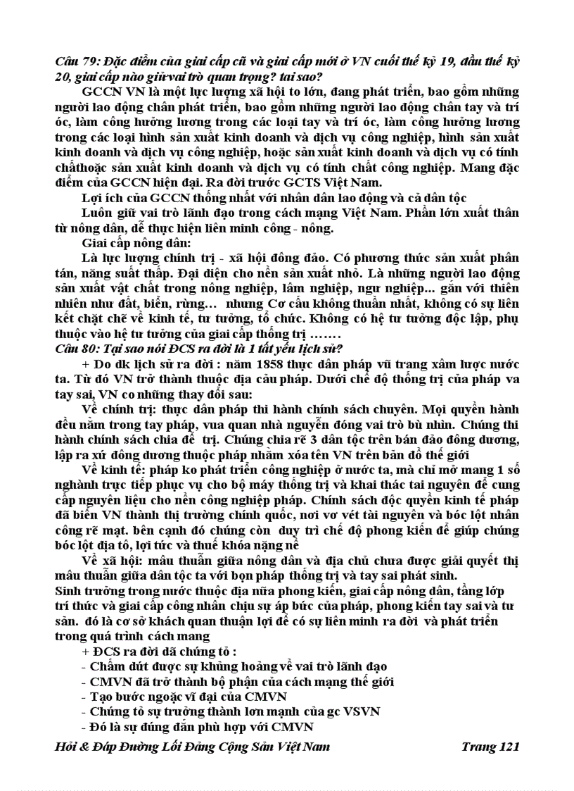 image for page 196 Câu Hỏi đáp Đường Lối Đảng Cộng Sản Việt Nam