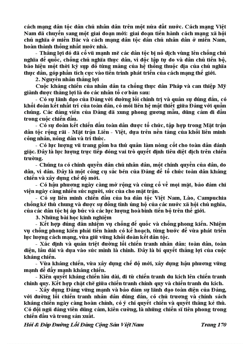 image for page 196 Câu Hỏi đáp Đường Lối Đảng Cộng Sản Việt Nam