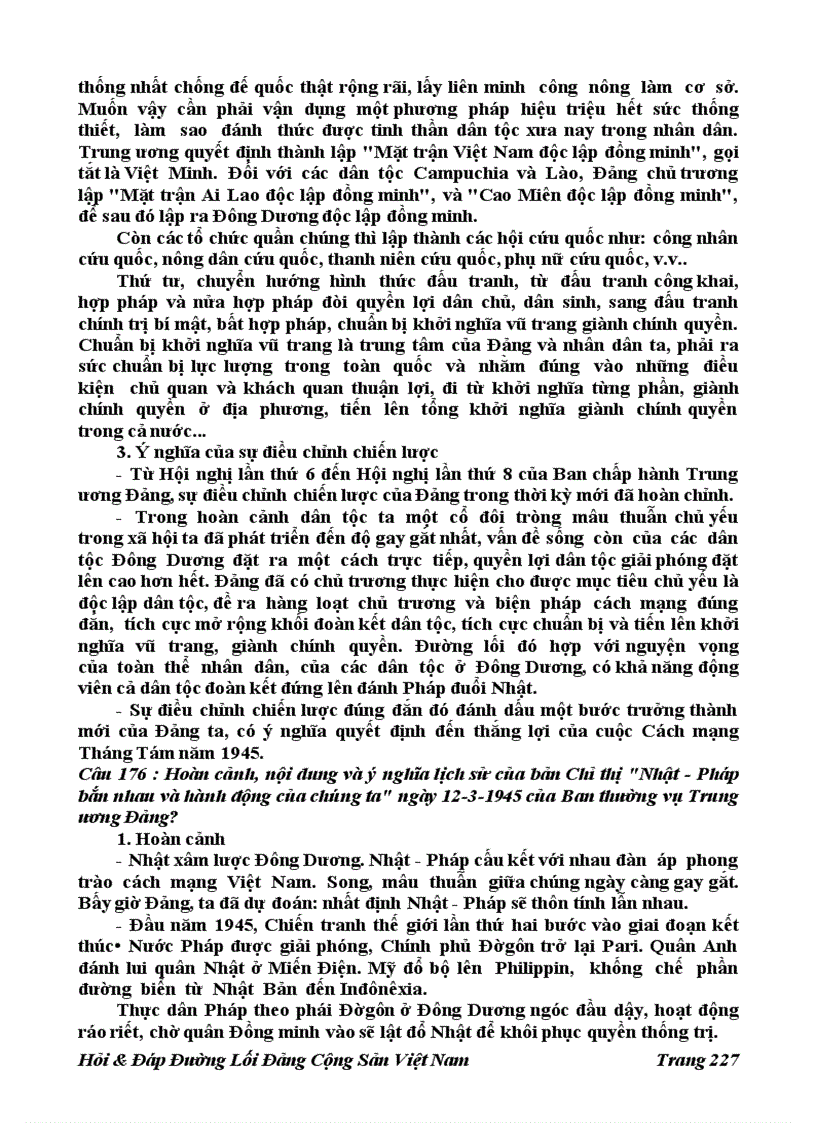 image for page 196 Câu Hỏi đáp Đường Lối Đảng Cộng Sản Việt Nam