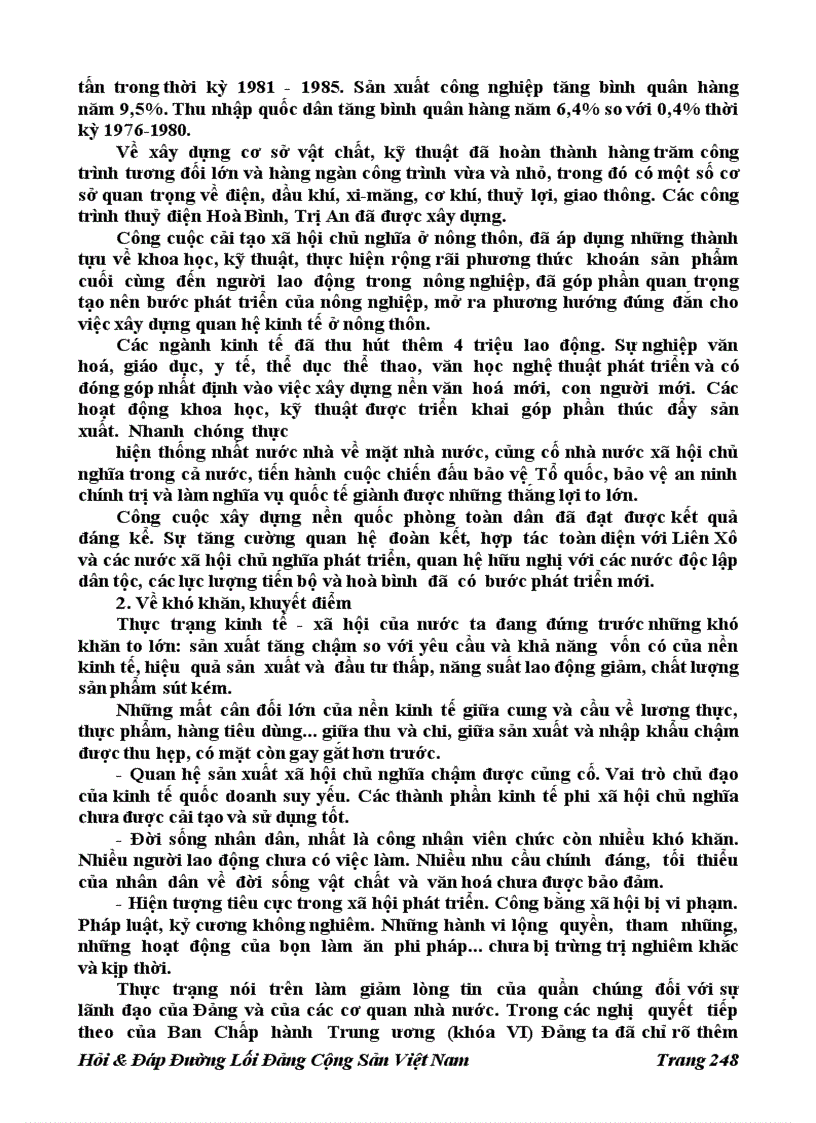 image for page 196 Câu Hỏi đáp Đường Lối Đảng Cộng Sản Việt Nam