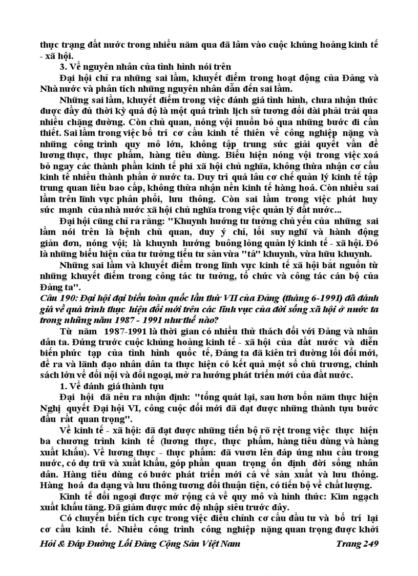 image for page 196 Câu Hỏi đáp Đường Lối Đảng Cộng Sản Việt Nam