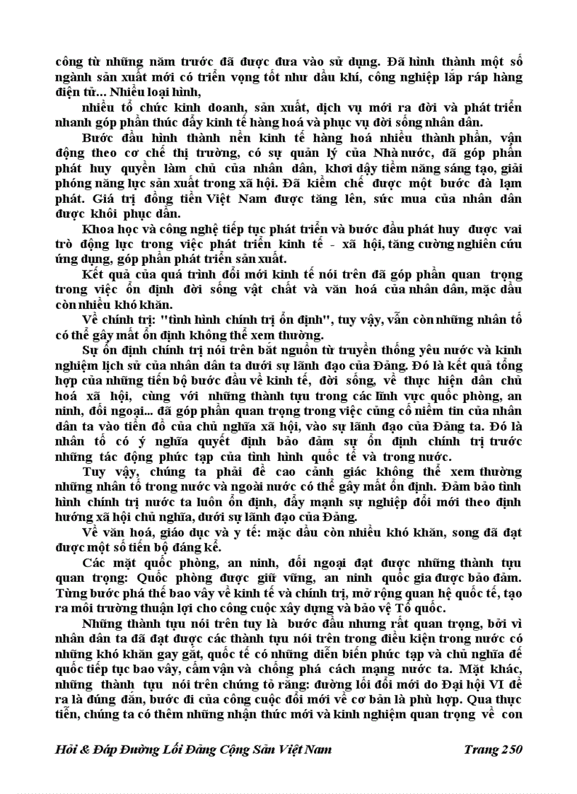 image for page 196 Câu Hỏi đáp Đường Lối Đảng Cộng Sản Việt Nam