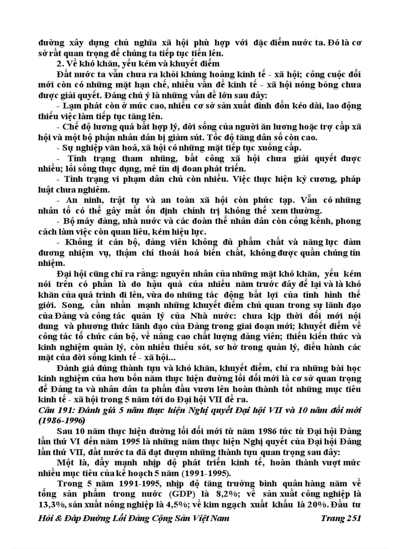 image for page 196 Câu Hỏi đáp Đường Lối Đảng Cộng Sản Việt Nam