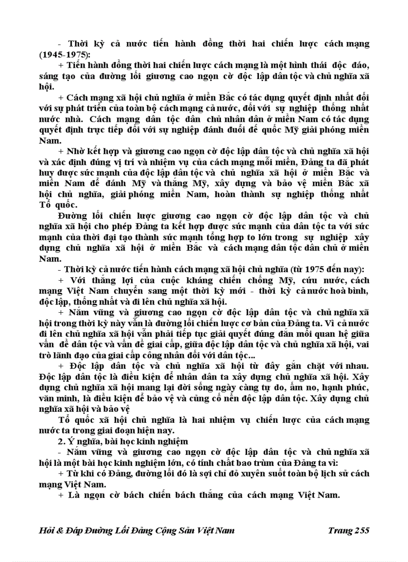 image for page 196 Câu Hỏi đáp Đường Lối Đảng Cộng Sản Việt Nam