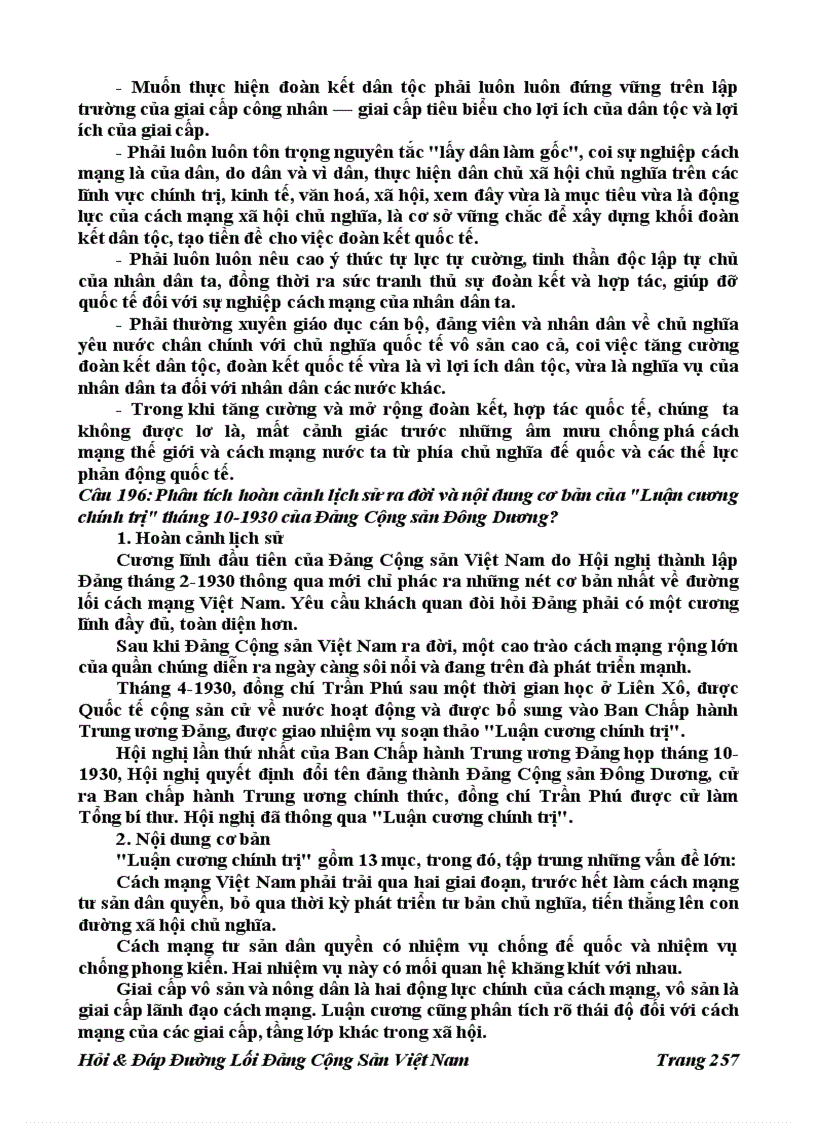 image for page 196 Câu Hỏi đáp Đường Lối Đảng Cộng Sản Việt Nam