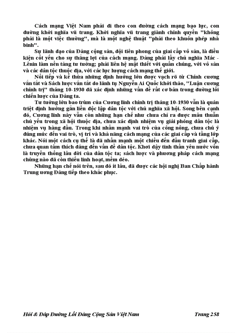 image for page 196 Câu Hỏi đáp Đường Lối Đảng Cộng Sản Việt Nam