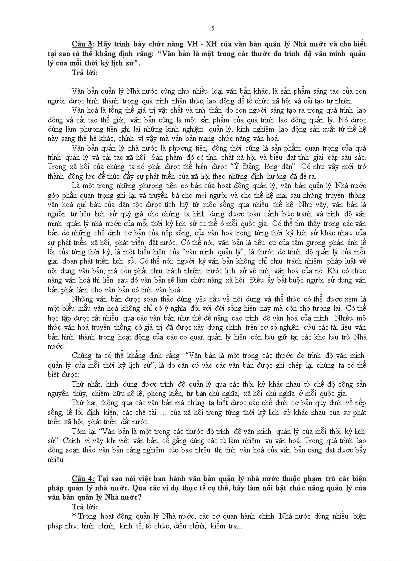 image for page Tổng hợp các câu hỏi về văn bản quản lý nhà nước