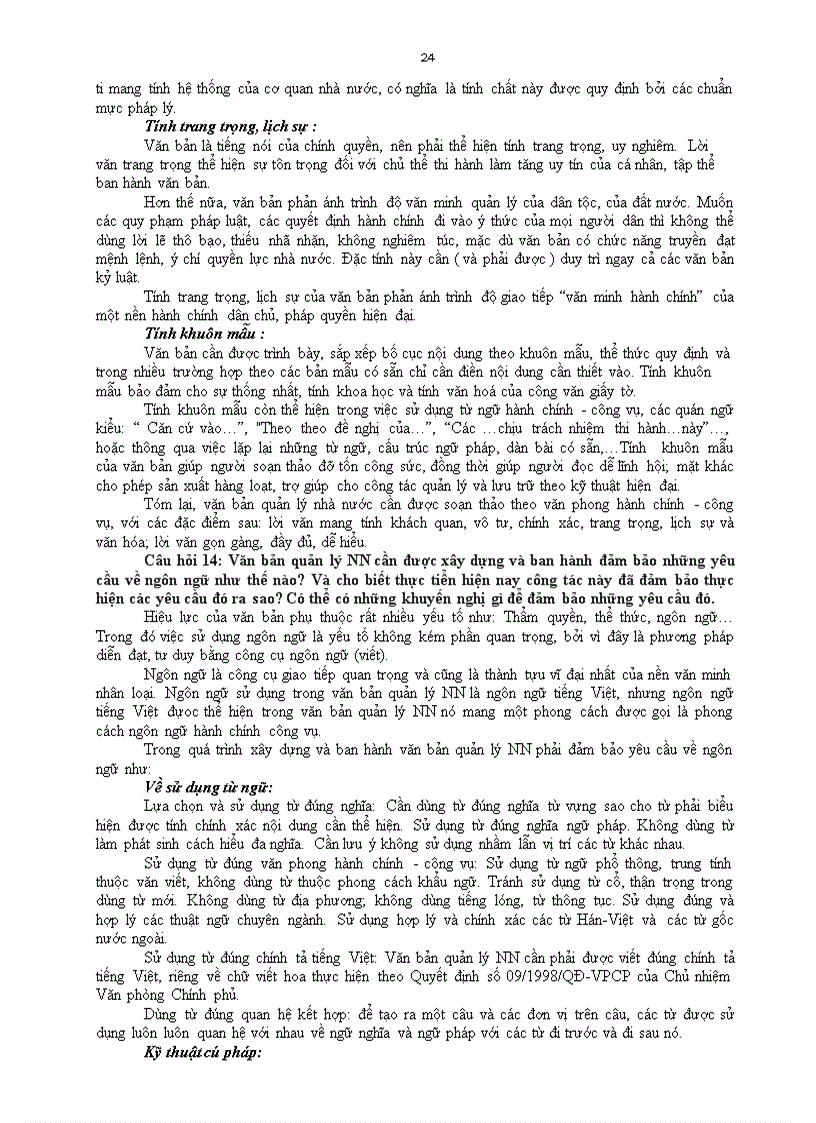 image for page Tổng hợp các câu hỏi về văn bản quản lý nhà nước