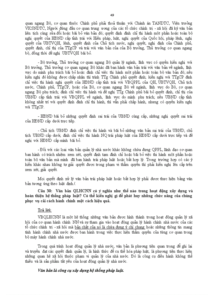 image for page Tổng hợp các câu hỏi về văn bản quản lý nhà nước