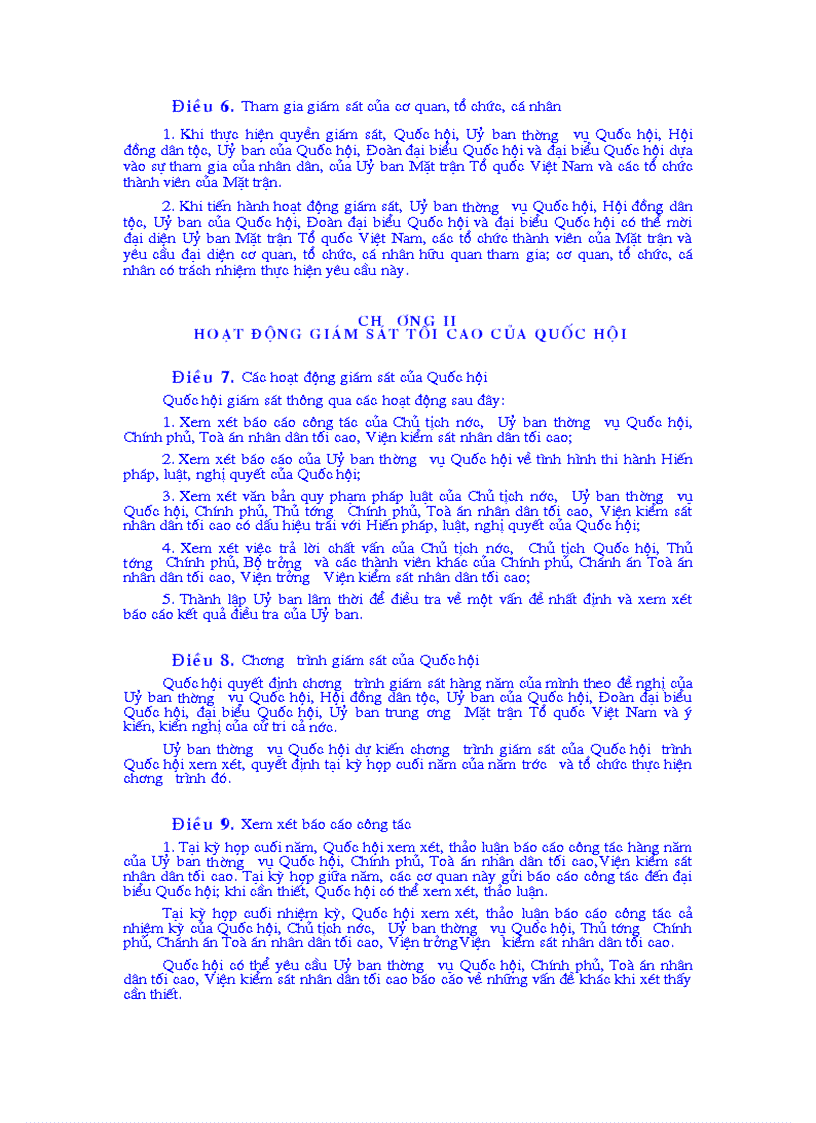 image for page Luật của Quốc hội nước cộng hoà xã hội chủ nghĩa Việt Nam số 05 2003 QH11 ngày 17 tháng 6 năm 2003 về hoạt động giám sát của Quốc hội