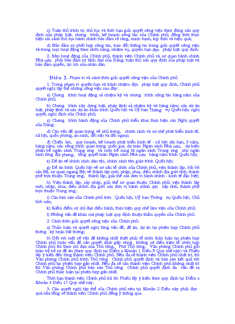 image for page Nghị định của chính phủ Số 23 2003 NĐ CP ngày 12 tháng 3 năm 2003 Ban hành Quy chế làm việc của Chính phủ