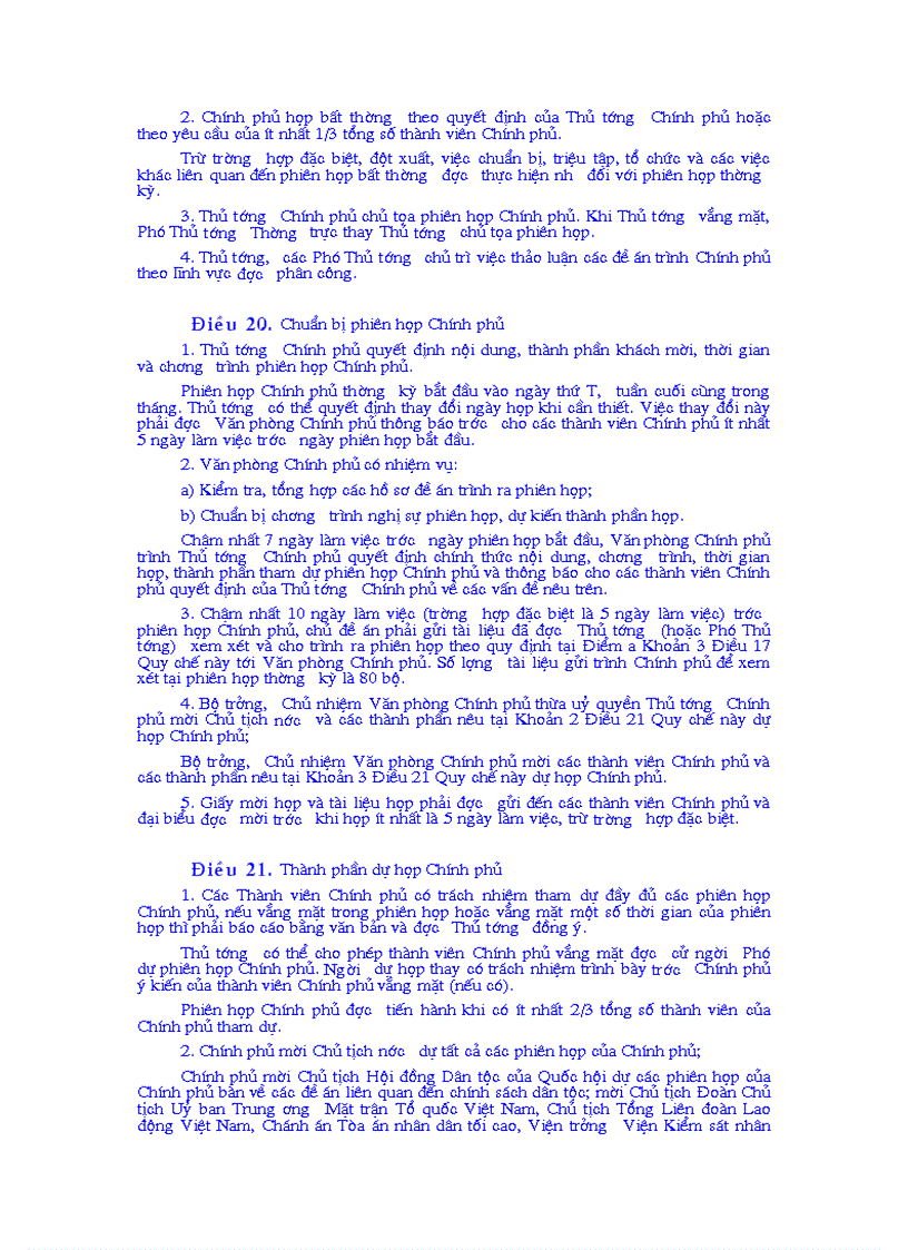 image for page Nghị định của chính phủ Số 23 2003 NĐ CP ngày 12 tháng 3 năm 2003 Ban hành Quy chế làm việc của Chính phủ