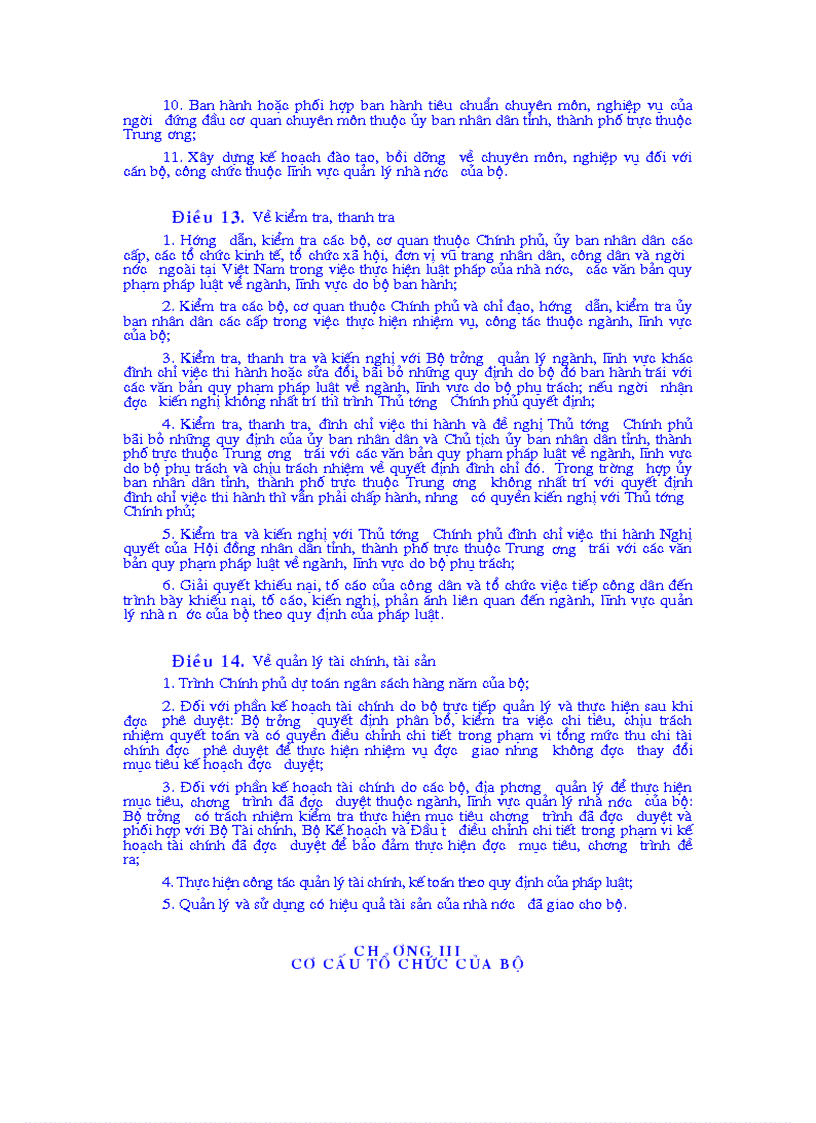 Nghị định của chính phủ Số 86 2002 NĐ CP ngày 05 tháng 11 năm 2002 quy định chức năng nhiệm vụ quyền hạn và cơ cấu tổ chức của bộ cơ quan ngang bộ