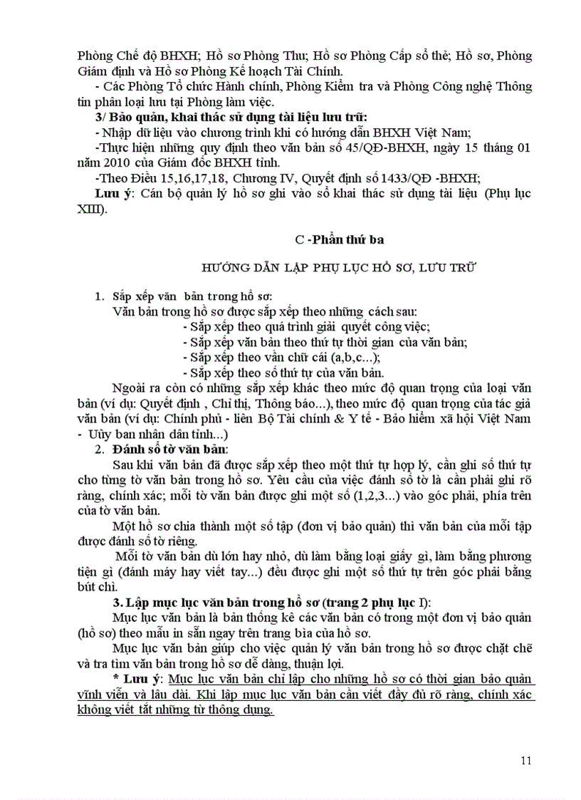 image for page Hướng dẫn thực hiện công tác lưu trữ hồ sơ tài liệu theo quyết định 1433 qđ bhxh