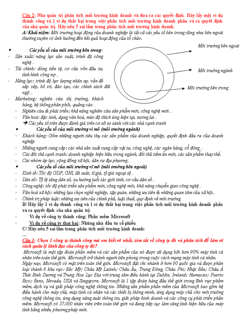 image for page Các câu hỏi có trả lời của môn quản trị học mỗi câu hỏi có nhiều cách trả lời