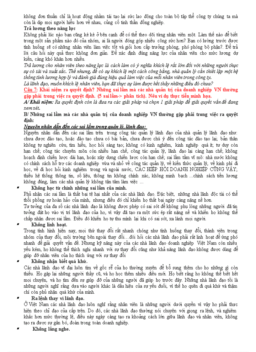 image for page Các câu hỏi có trả lời của môn quản trị học mỗi câu hỏi có nhiều cách trả lời