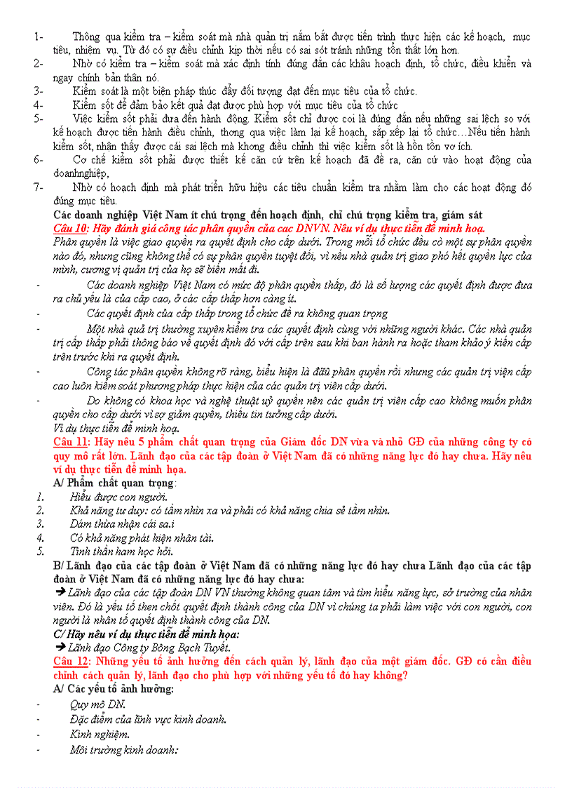 image for page Các câu hỏi có trả lời của môn quản trị học mỗi câu hỏi có nhiều cách trả lời