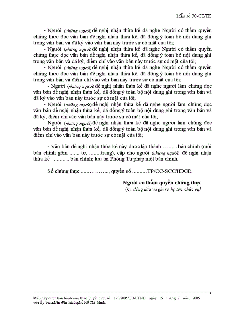 image for page Văn bản đề nghị nhận thừa kế 1