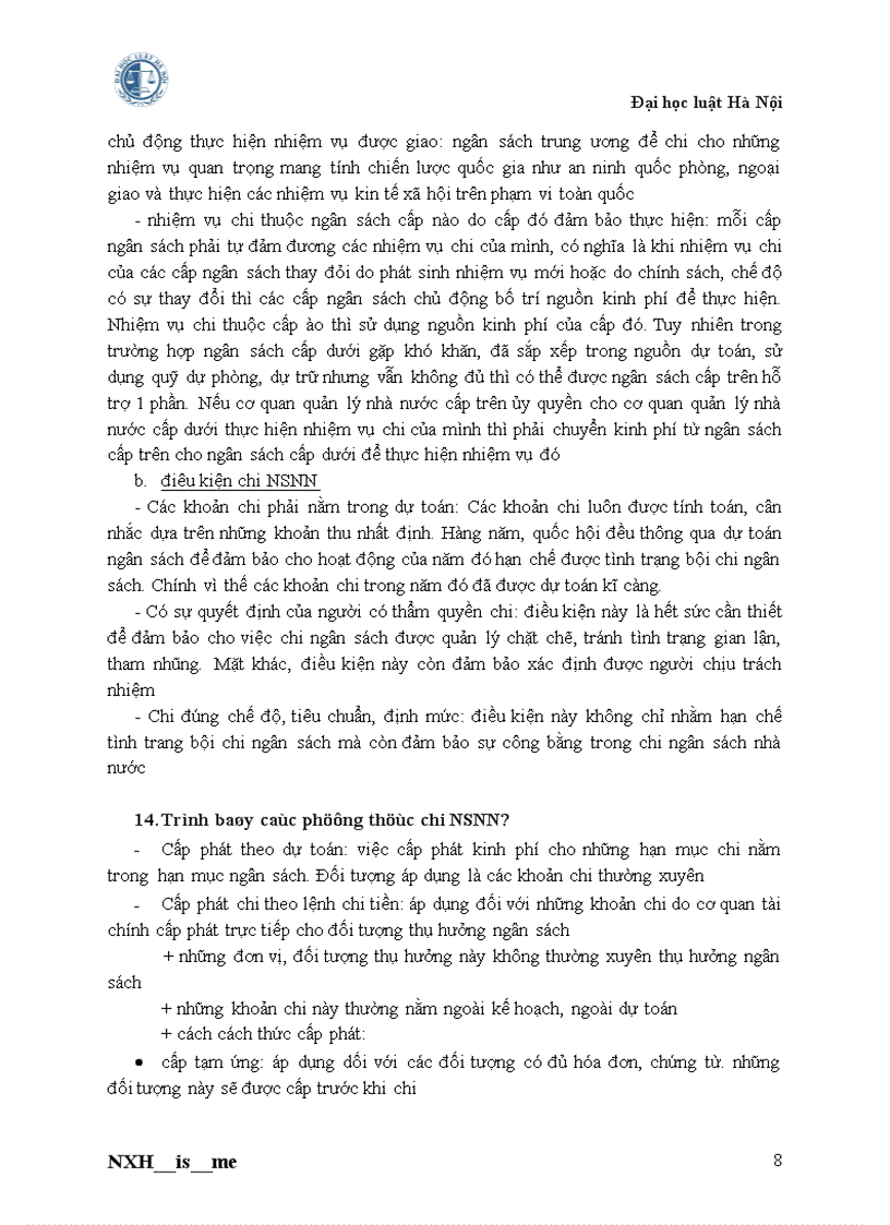 image for page Luật ngân sách nhà nước Đề cương ôn tập P2