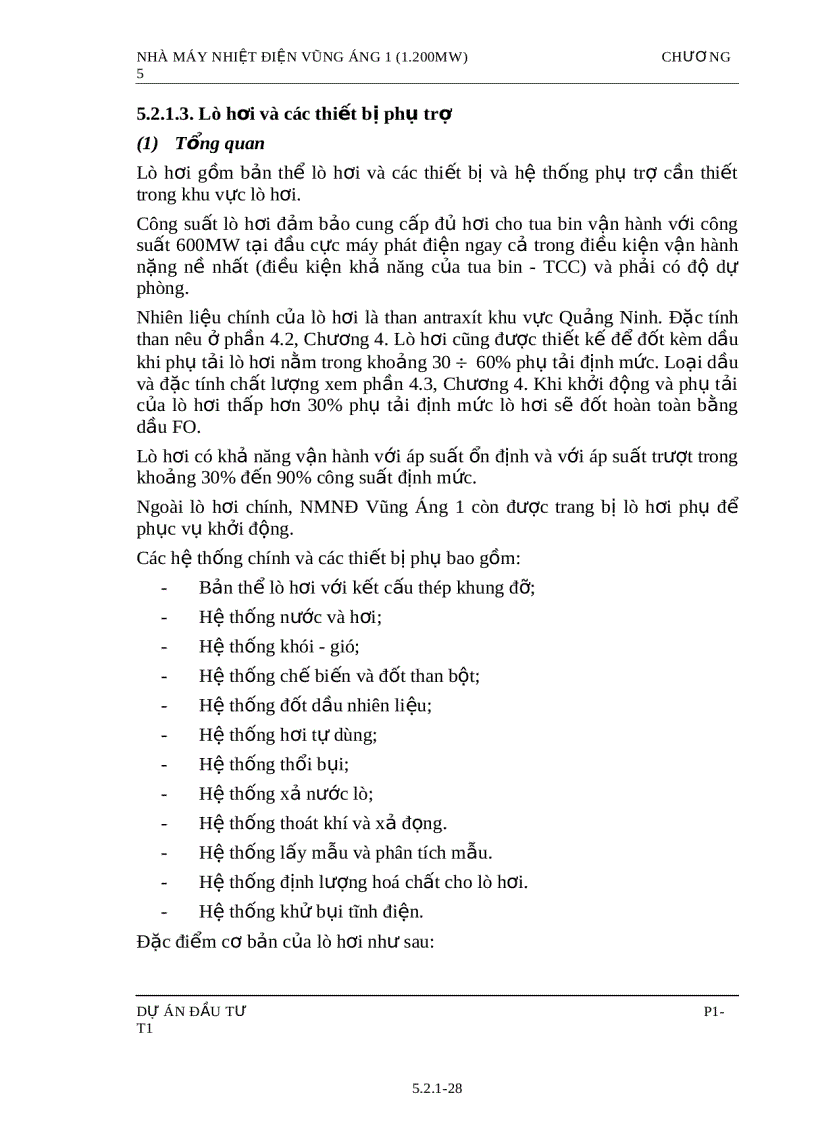 image for page Lò hơi và các thiết bị phụ trợ NMND Vũng Áng