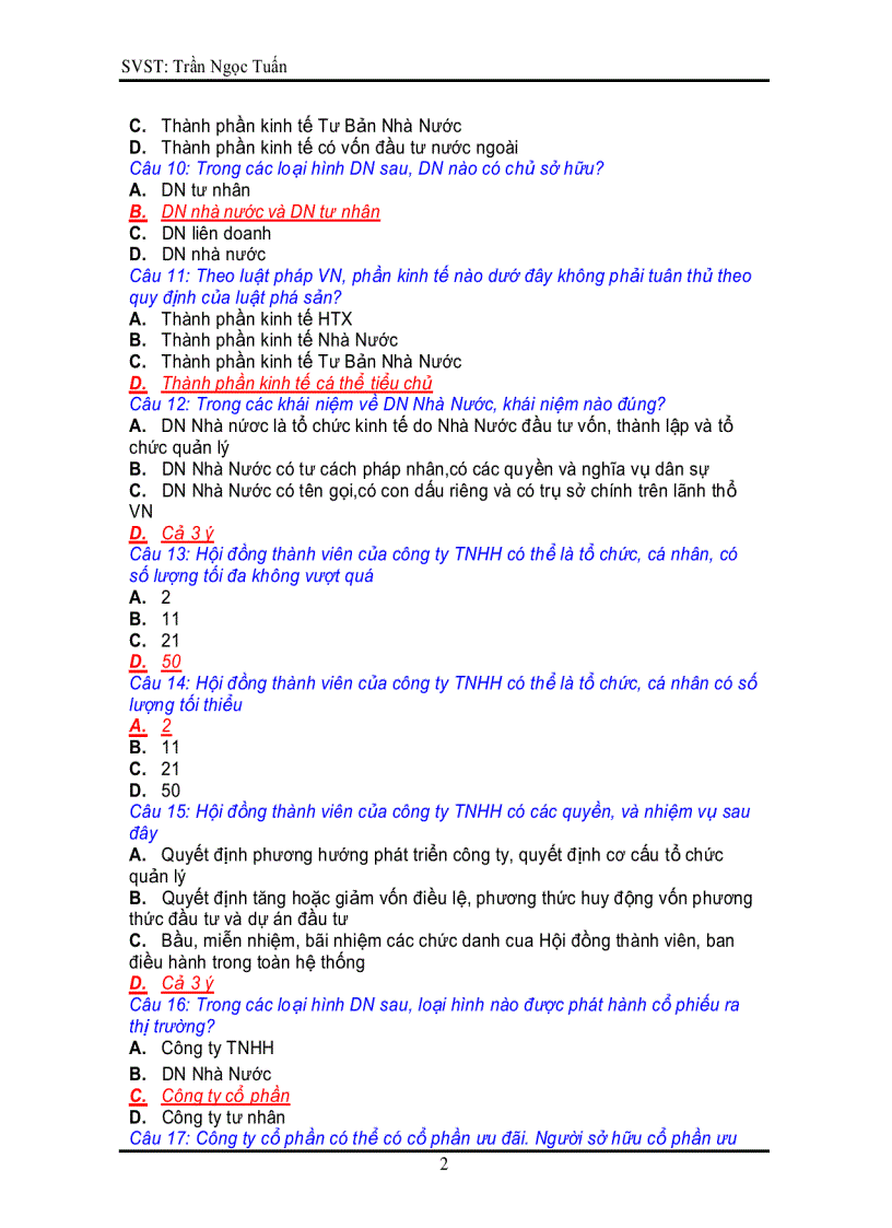 image for page Tuyển 246 câu hỏi trắc nghiệm môn Quản trị doanh nghiệp