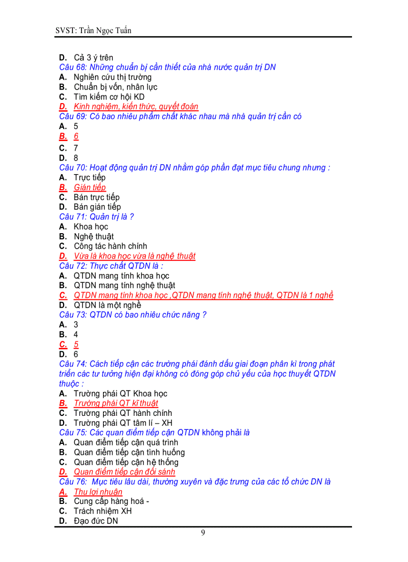 image for page Tuyển 246 câu hỏi trắc nghiệm môn Quản trị doanh nghiệp