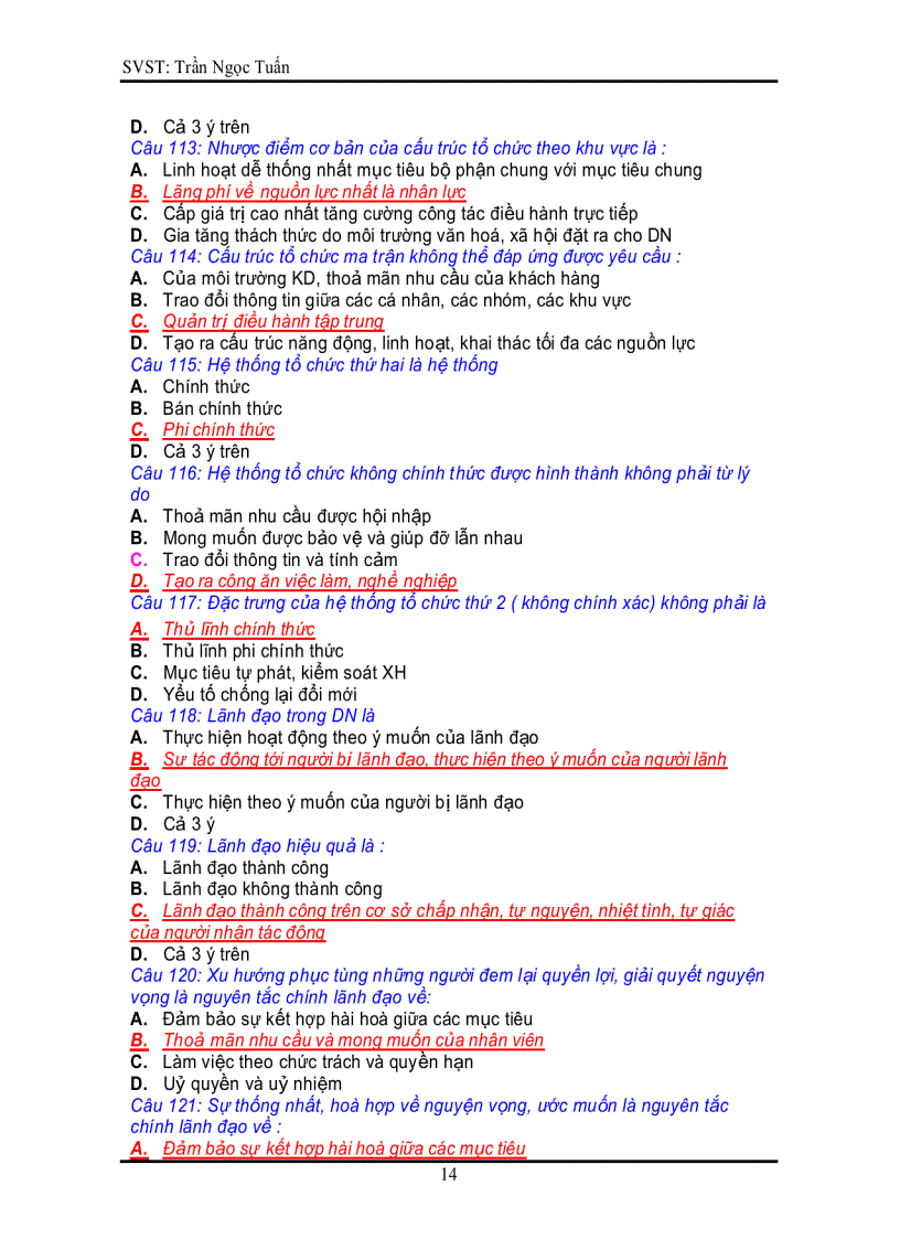 image for page Tuyển 246 câu hỏi trắc nghiệm môn Quản trị doanh nghiệp