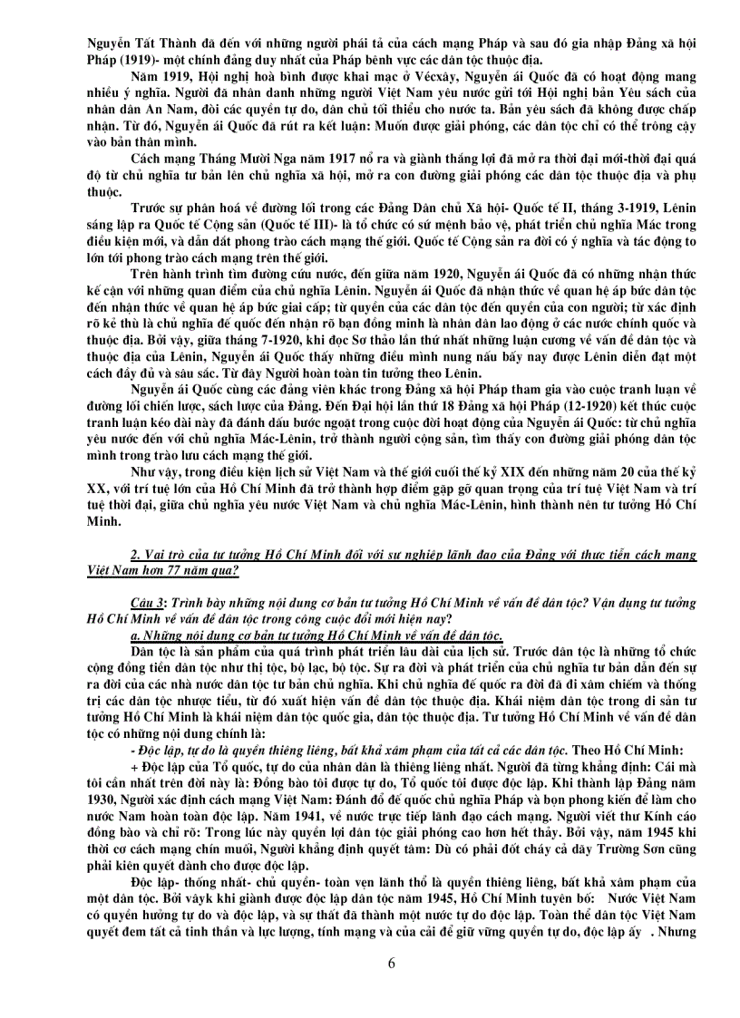 image for page Câu hỏi ôn tập môn tư tưởng Hồ Chí Minh