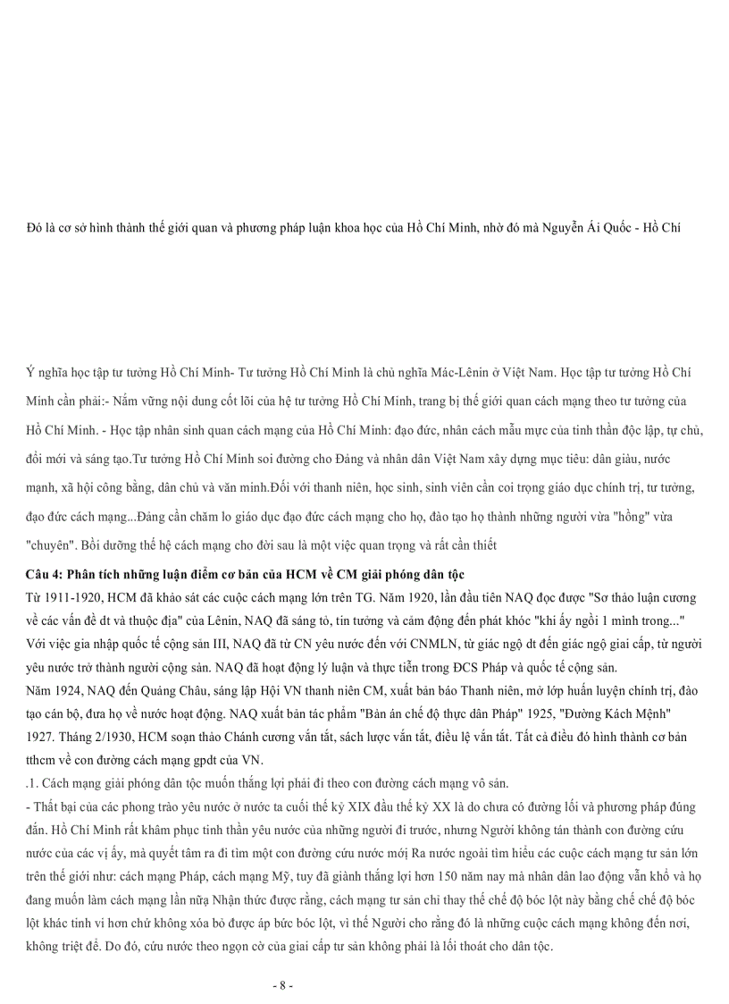 image for page Câu hỏi ôn tập môn tư tưởng Hồ Chí Minh 1