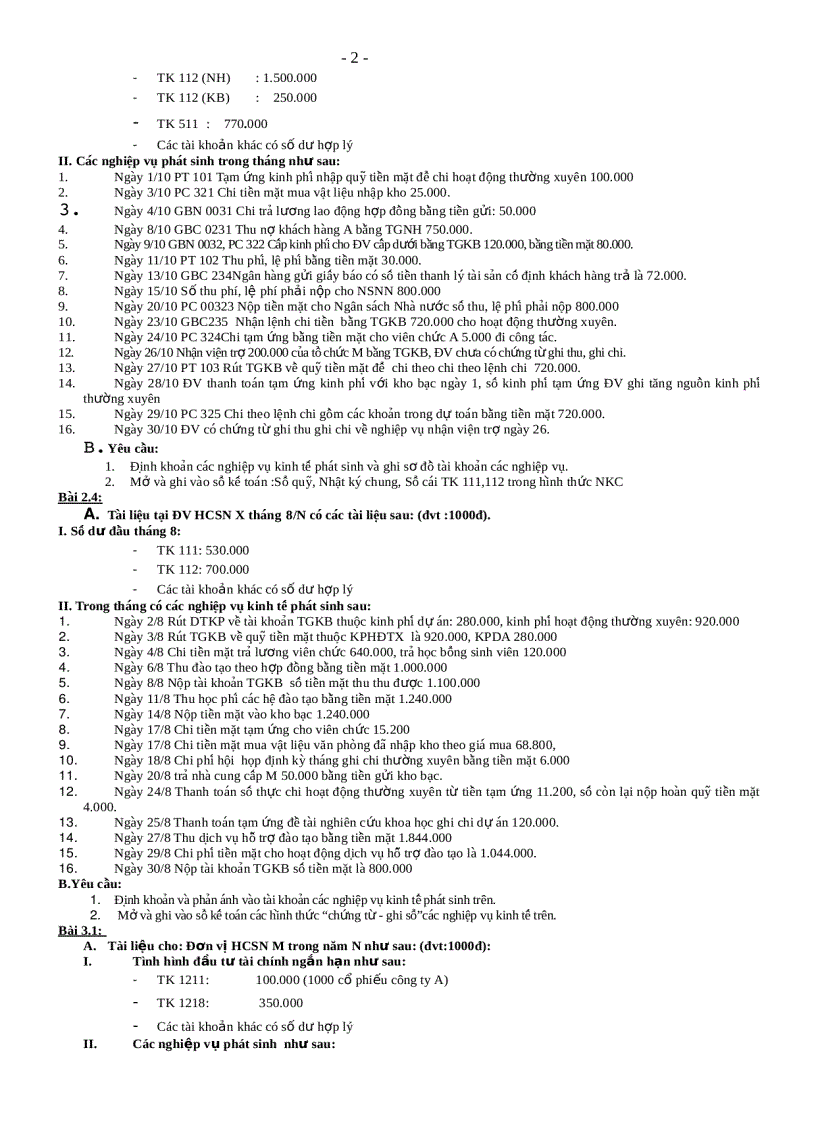 image for page Bài tập kế toán hành chính sự nghiệp