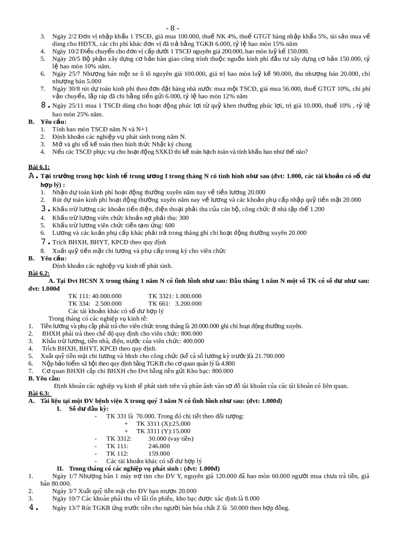 image for page Bài tập kế toán hành chính sự nghiệp