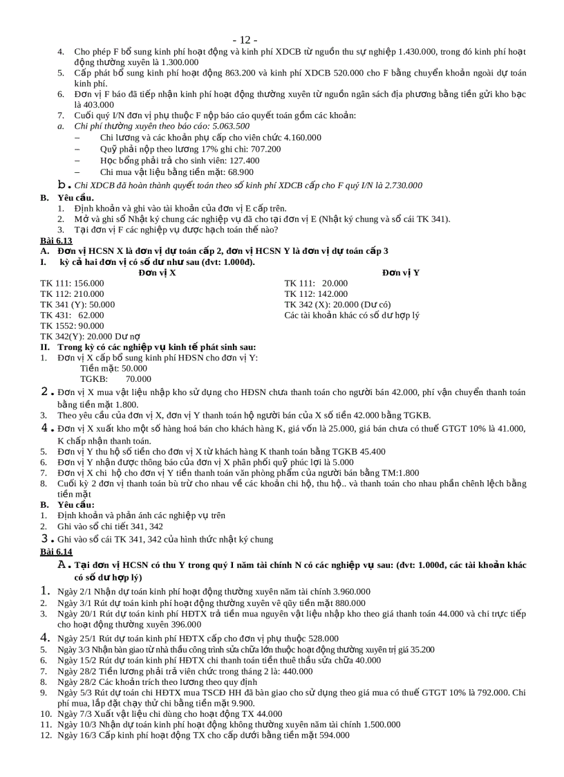 image for page Bài tập kế toán hành chính sự nghiệp