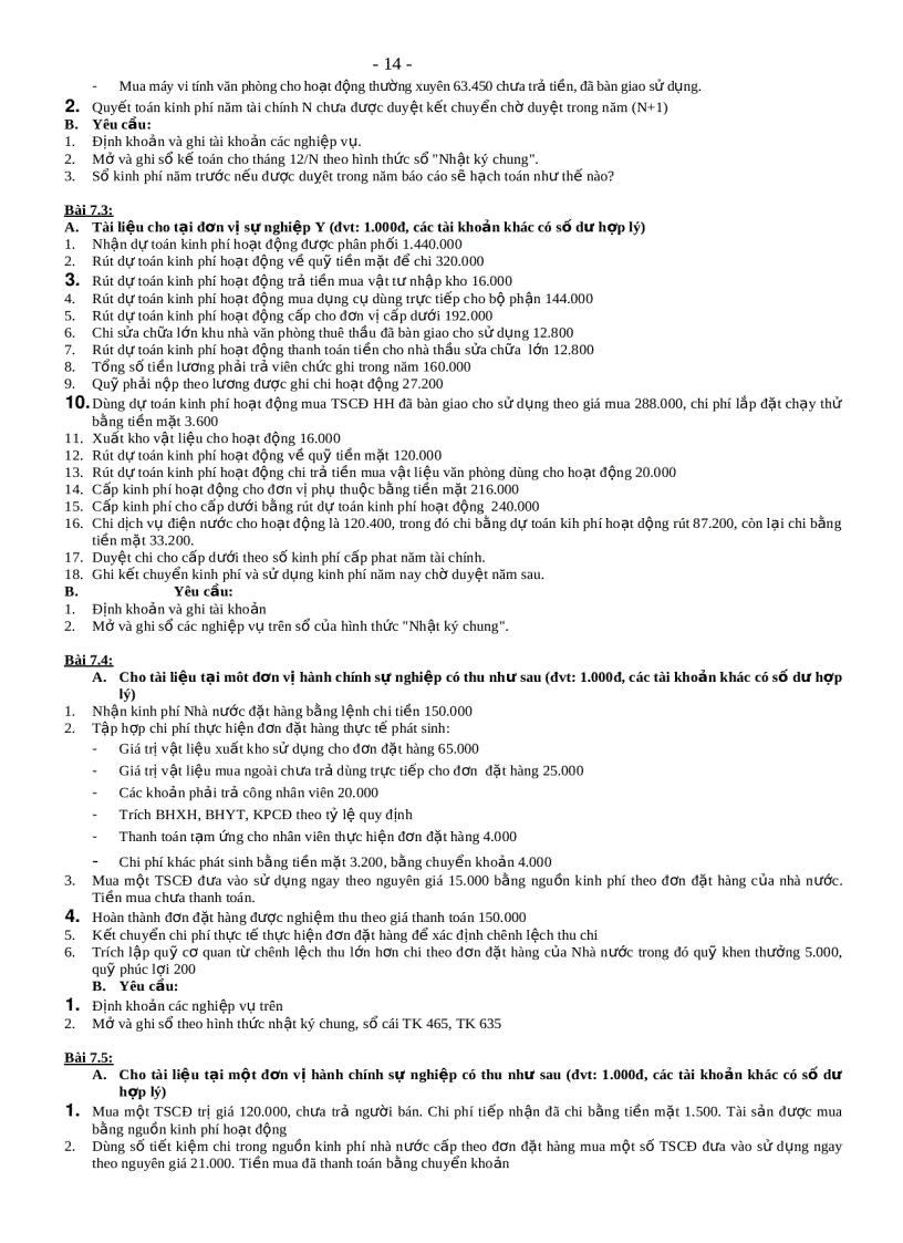 image for page Bài tập kế toán hành chính sự nghiệp