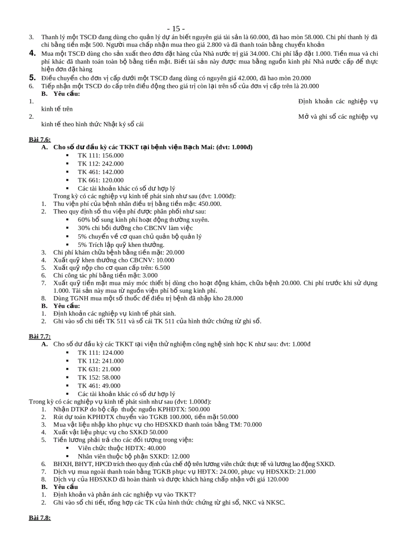 image for page Bài tập kế toán hành chính sự nghiệp