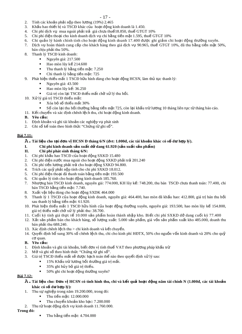 image for page Bài tập kế toán hành chính sự nghiệp