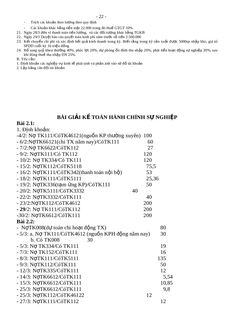 image for page Bài tập kế toán hành chính sự nghiệp