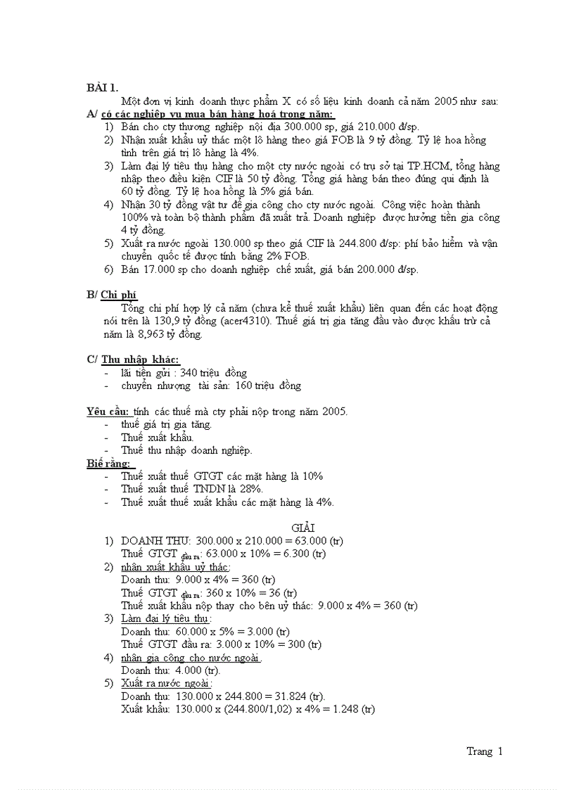 image for page Bài tập môn thuế có lời giải chi tiết